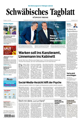 Cover of Schwabisches Tagblatt - Tubinger Chronik