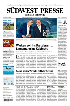 Cover of SUDWEST PRESSE - Neckar-Chronik