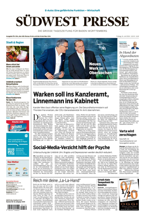 Cover of Sudwest Presse
