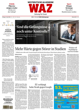 Cover of Westdeutsche Allgemeine Zeitung (Essen)
