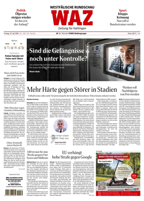 Cover of Westdeutsche Allgemeine Zeitung (Hattingen)