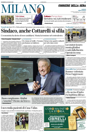 Cover of Corriere della Sera (Milano)
