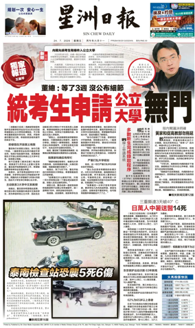 Cover of Sin Chew Daily - Sabah Edition