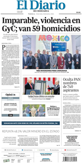 Cover of El Diario de Chihuahua