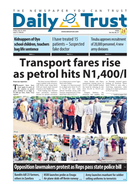 Cover of Daily Trust
