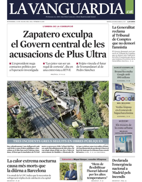 Cover of La Vanguardia (Catalonia - 1st edition)