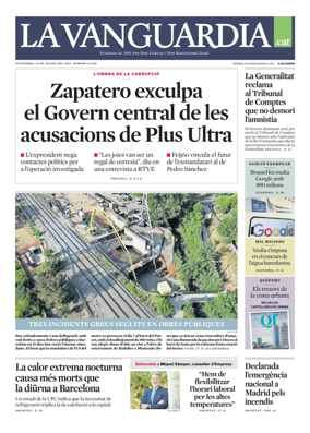 Cover of La Vanguardia (Catala)