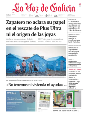 Cover of La Voz de Galicia (A Coruna)