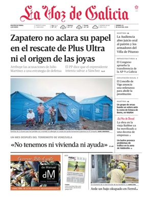 Cover of La Voz de Galicia (Ferrol)