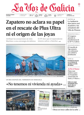 Cover of La Voz de Galicia (Ourense)