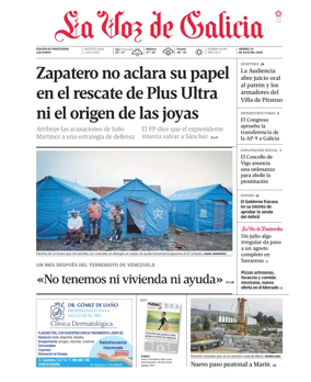 Cover of La Voz de Galicia (Pontevedra)