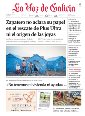 Cover of La Voz de Galicia (Santiago)