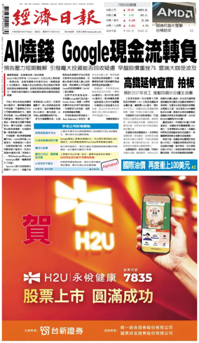 Cover of Economic Daily News (Taiwan)