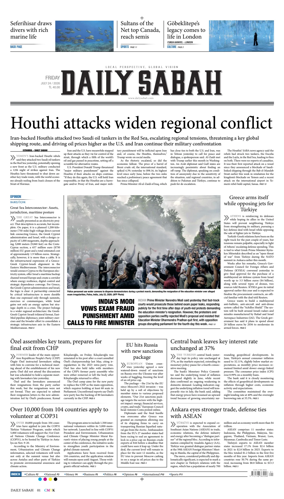 Cover of Daily Sabah (Turkey)