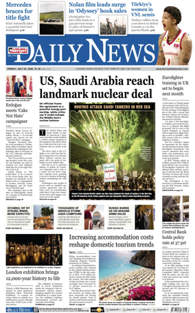 Cover of Hurriyet Daily News & Economic Review
