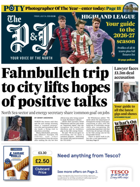 Cover of The Press and Journal (Aberdeen and Aberdeenshire)