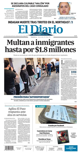 Cover of El Diario de El Paso