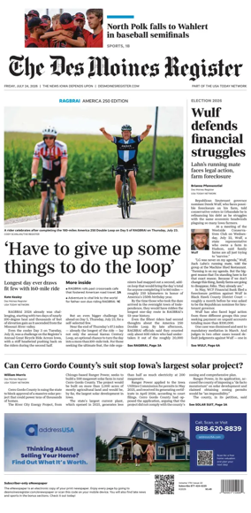 Cover of The Des Moines Register