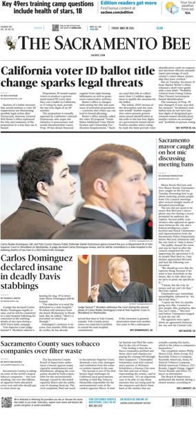 Cover of The Sacramento Bee