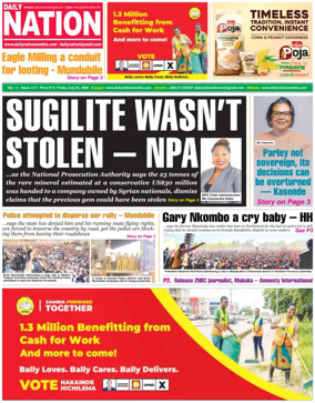 Cover of Daily Nation Newspaper