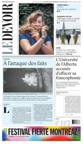Cover of Le Devoir