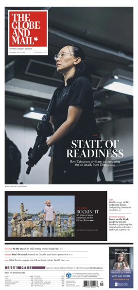 Cover of The Globe and Mail (Ottawa/Quebec Edition)