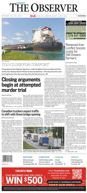 Cover of The Observer (Sarnia)