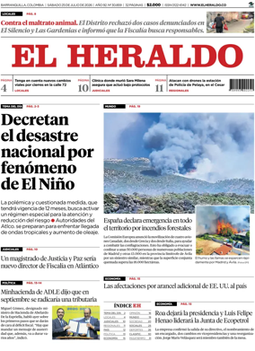 Cover of El Heraldo (Colombia)
