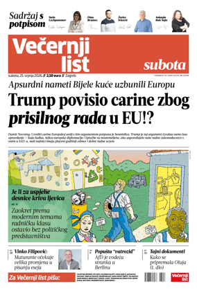 Cover of Vecernji list - Zagreb
