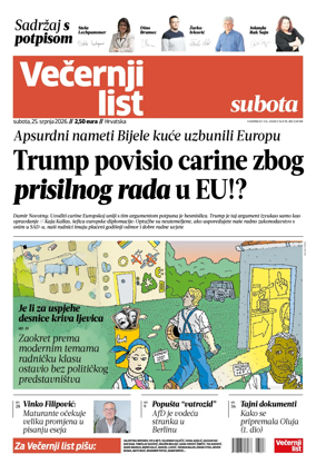 Cover of Vecernji list - Hrvatska