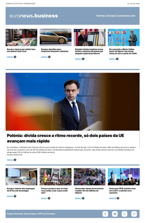 Cover of Euronews Business (Portuguese)