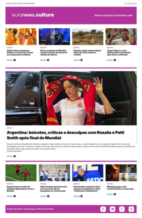 Cover of Euronews Culture and Sport (Portuguese)