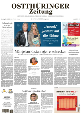 Cover of Ostthuringer Zeitung (Greiz)