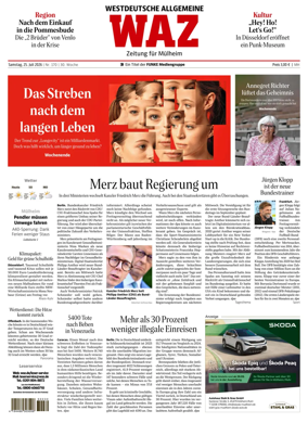 Cover of Westdeutsche Allgemeine Zeitung (Mulheim an der Ruhr)