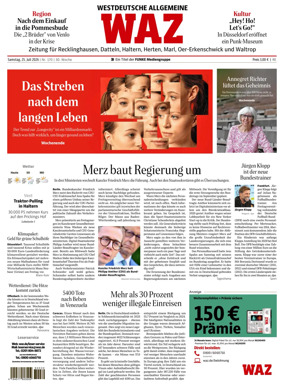 Cover of Westdeutsche Allgemeine Zeitung (Recklinghausen)