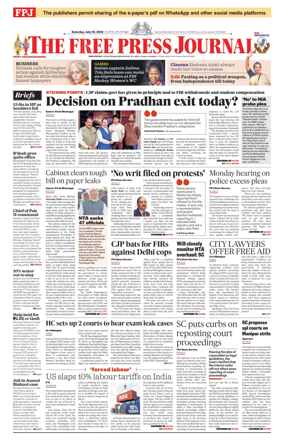 Cover of The Free Press Journal