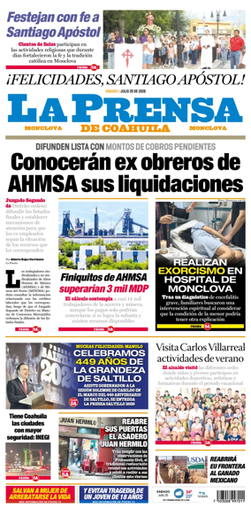 Cover of La Prensa de Coahuila