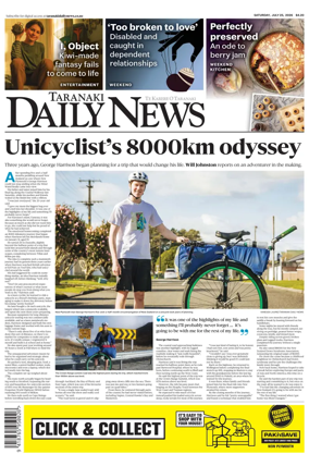 Cover of Taranaki Daily News