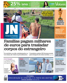 Cover of Jornal de Noticias