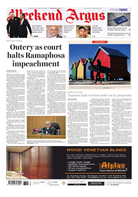 Cover of Weekend Argus (Saturday Edition)