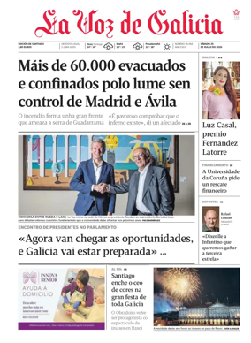 Cover of La Voz de Galicia (Santiago)