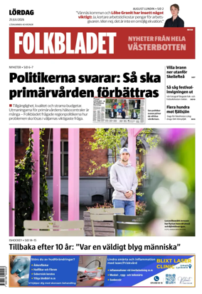Cover of Folkbladet Vasterbotten