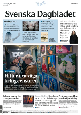 Cover of Svenska Dagbladet