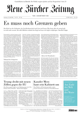 Cover of Neue Zurcher Zeitung