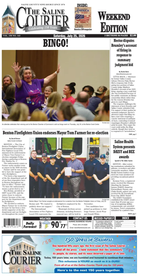 Cover of The Saline Courier Weekend