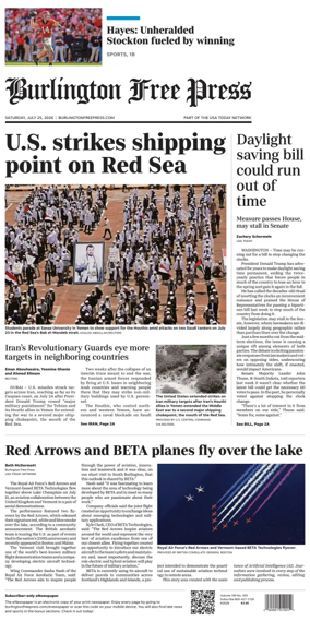 Cover of Burlington Free Press