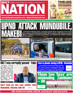 Cover of Daily Nation Newspaper