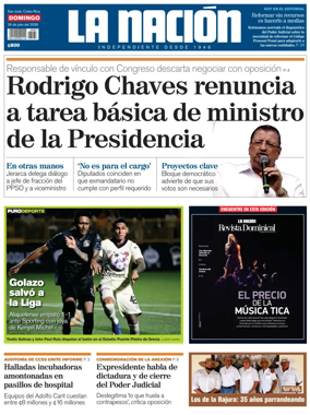 Cover of La Nacion (Costa Rica)