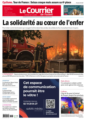 Cover of Le Courrier de l’Ouest (Cholet)