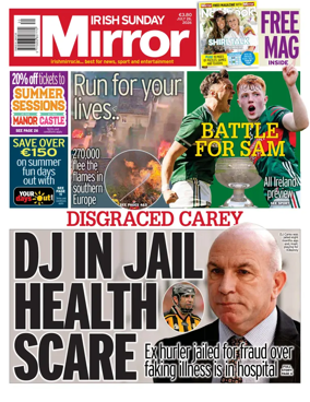 Cover of Irish Sunday Mirror